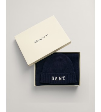 Gant Geschenkset mit marineblauer Mtze und Schal