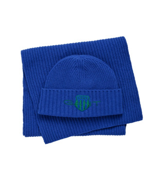 Gant Coffret cadeau avec charpe et bonnet bleus