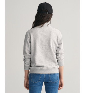 Gant Shield Teens half-zip sweater grijs