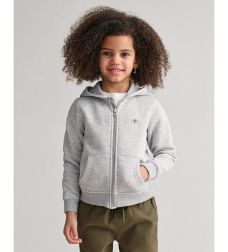 Gant Sweat zipp  capuche Shield Gris