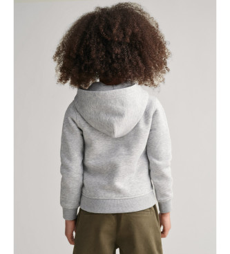 Gant Sweat zipp  capuche Shield Gris