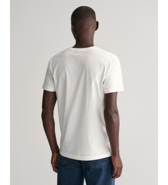 Gant Camiseta Shield V-Neck blanco