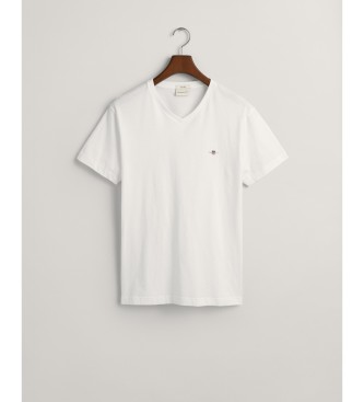 Gant Shield T-shirt med V-ringning vit