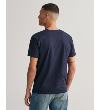 Gant Shield T-shirt med V-ringning marinbl