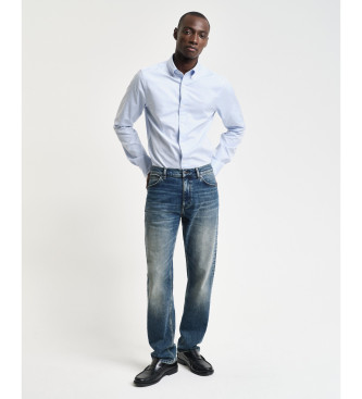 Gant Camicia Oxford slim fit blu Pinpoint