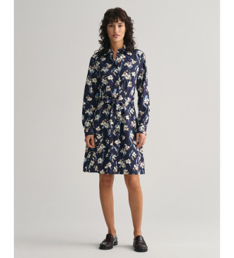 Gant Vestido de camisola com estampado floral azul-marinho