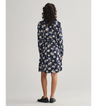 Gant Vestido de camisola com estampado floral azul-marinho