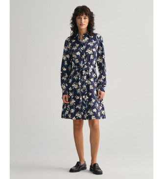 Gant Vestido de camisola com estampado floral azul-marinho