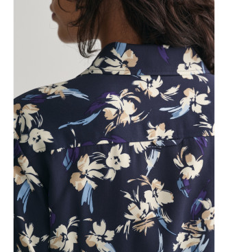 Gant Vestido de camisola com estampado floral azul-marinho