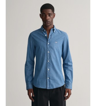 Gant Camisa de corte justo azul