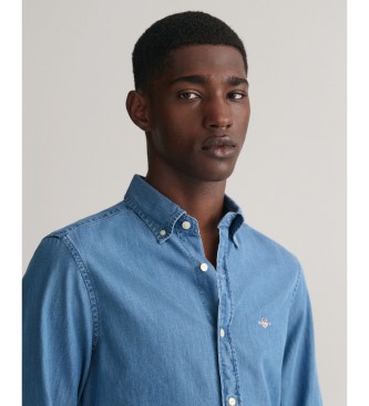 Gant Slim Fit Overhemd blauw