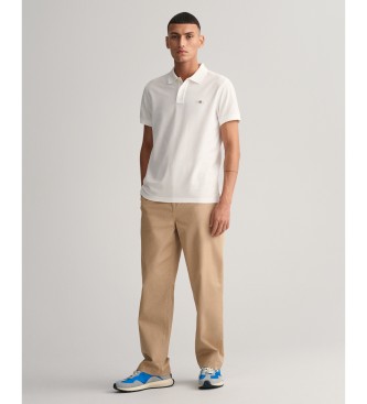 Gant Polo Slim Fit Shield Pique hvid