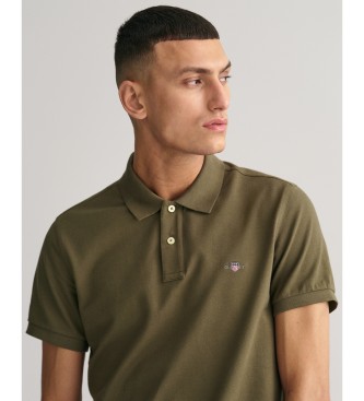 Gant Polo majica Slim Fit Shield pique zelena