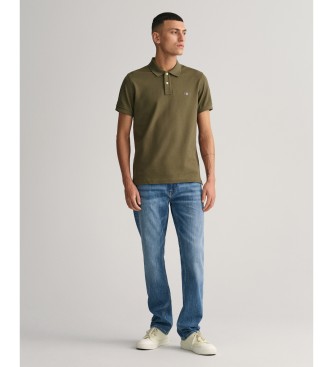 Gant Slim Fit Shield piqu poloshirt groen