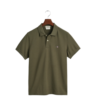 Gant Polo slim fit in piqu con scudo verde