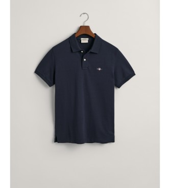 Gant Polo slim fit in piqu con scudo blu scuro