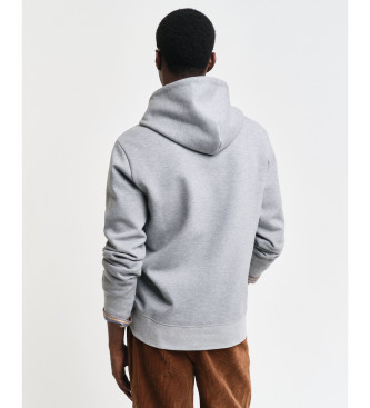 Gant Sudadera con capucha y diseo de pequeas dimensiones gris