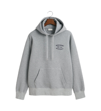 Gant Sudadera con capucha y diseo de pequeas dimensiones gris