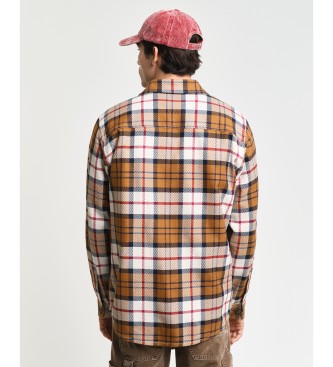 Gant Brown checkered herringbone overshirt