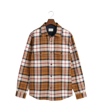 Gant Brown checkered herringbone overshirt