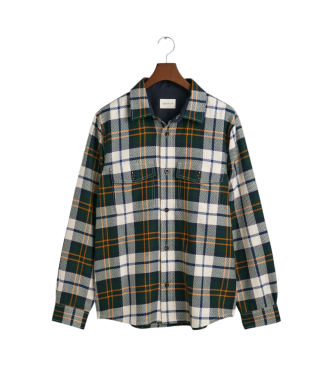 Gant Green checkered herringbone overshirt