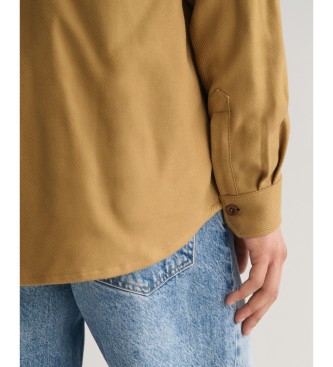 Gant Kraftig beige twill-overshirt