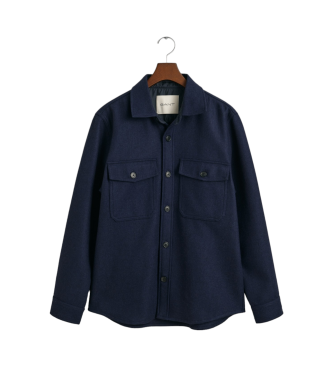 Gant Overshirt in misto lana blu scuro