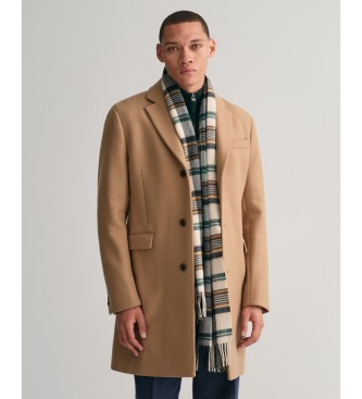Gant Klassischer Tailored Fit Mantel aus beiger Wolle