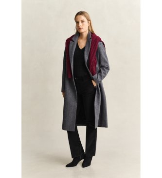 Gant Pull col en V en tricot torsadé noir