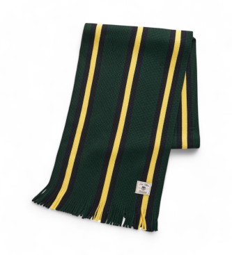 Gant Green striped wool blend knitted scarf