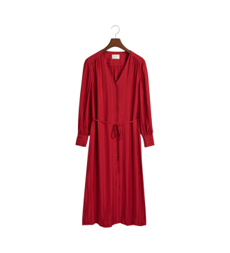 Gant Robe chemise raye en satin rouge