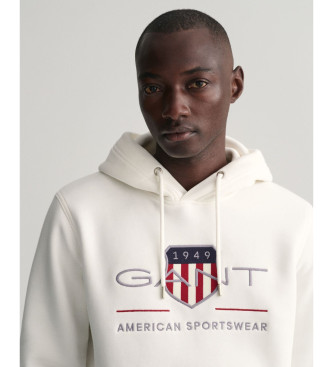Gant Archief Shield hoodie wit