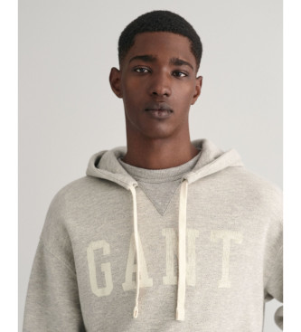 Gant Hoodie Grafisch Gemleerd grijs