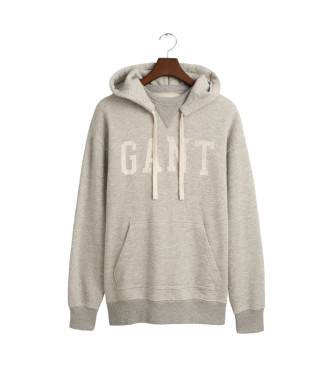 Gant Hoodie Grafisch Gemleerd grijs