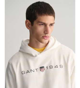 Gant Bedrukte grafische hoodie wit