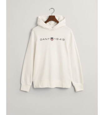 Gant Bedrukte grafische hoodie wit