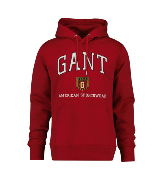 Gant Rood sweatshirt met capuchon