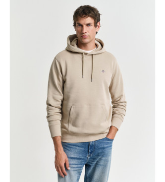 Gant Felpa con cappuccio scudo beige