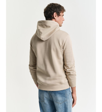 Gant Felpa con cappuccio scudo beige