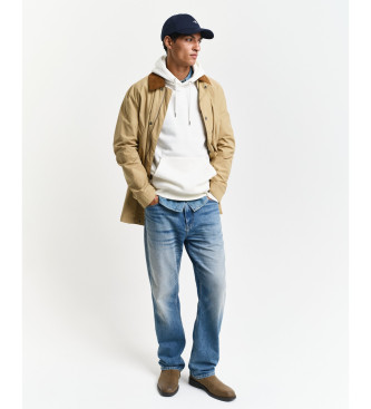 Gant Felpa con cappuccio scudo beige