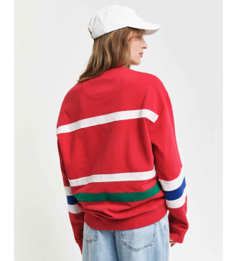 Gant Sweatshirt met ronde hals en rood paneel