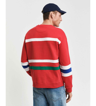 Gant Sweatshirt met ronde hals en rood paneel