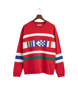 Gant Sweatshirt med rund hals og rdt panel