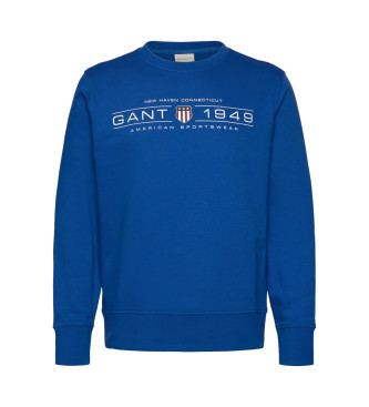 Gant Sudadera de cuello redondo Graphic azul