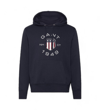 Gant Sweatshirt med logotyp i marinbl frg