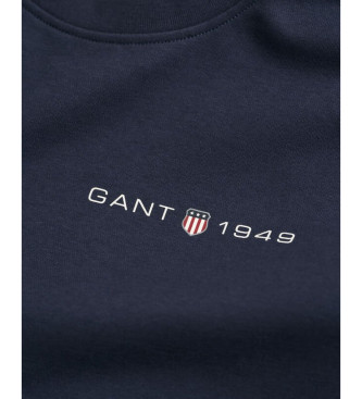 Gant Felpa grafica stampata blu scuro