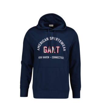 Gant Felpa con stampa grafica blu navy
