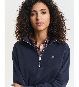 Gant Sweat Shield à demi-zip marine