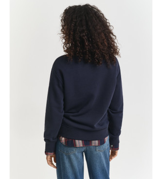 Gant Sweat Shield à demi-zip marine