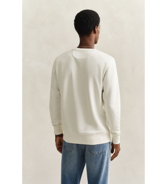 Gant Sweat-shirt � col ras du cou Shield blanc cass�